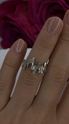 Artisanal Rock Wall Design 925 Sterling Silver Molten-Style Band Ring Size 6