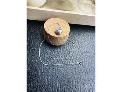 925 Sterling Silver "Heart" Chain With Pendant Italy
