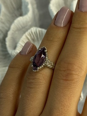 Kabana 925 Sterling Silver Amethyst Ring Size 5
