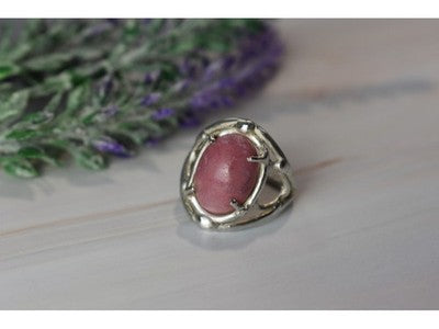 Vintage 925 Sterling Silver Rhodochrosite Ring Size 6.5
