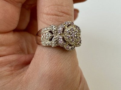 925 Sterling Silver Morganite Ring Size 10.25