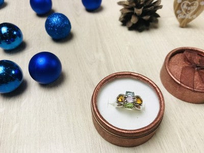 925 Sterling Silver Multi Gemstones Ring Size 6.5