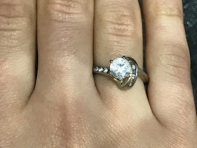 925 Sterling Silver CZ Ring Size 6.5