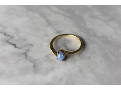 10K Yellow Gold Star Sapphire Ring Size 5.5