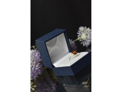 925 Sterling Silver Amber Ring Size 6.5