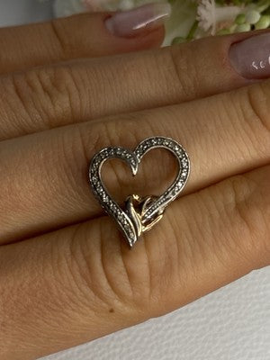 925 Sterling Silver White Topaz Heart Pendant Length 0.75 Inch