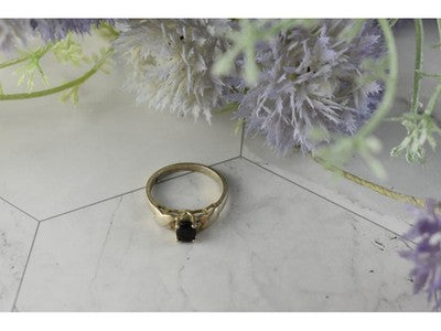 925 Sterling Silver Black Spinel Ring Size 8.5