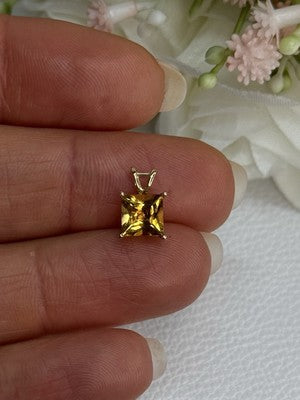 10K YELLOW GOLD CITRINE PENDANT LENGTH 0.40 INCH