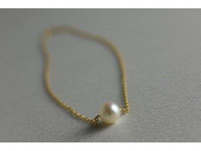 Children'S 14K Yellow Gold Pearl Chain With Pendant