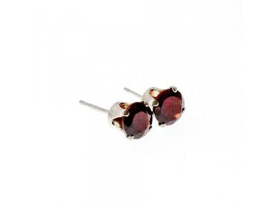 925 Sterling Silver Garnet Earrings