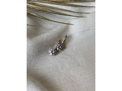 925 Sterling Silver Gold Plated CZ Earrings