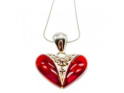 925 Sterling Silver Agate "Heart" Chain With Pendant