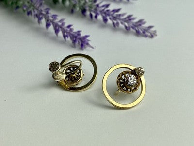 925 Sterling Silver Gold Plated CZ Earrings