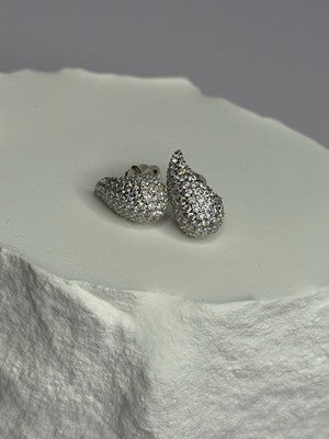 925 Sterling Silver Beautiful CZ Earrings Length 0.55