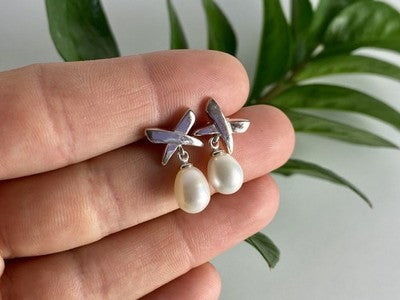 925 Sterling Silver Pearls Earrings