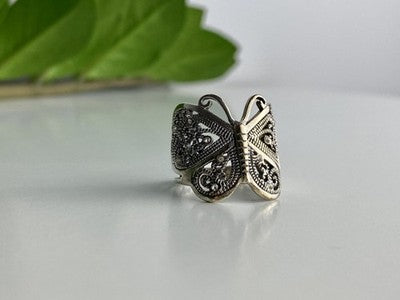 925 Sterling Silver CZ "Butterfly" Ring Size 7