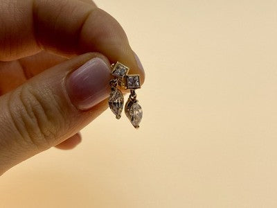 14K Yellow Gold CZ Earrings