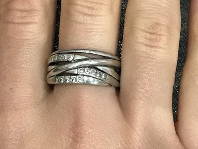 925 Sterling Silver CZ Ring Size 10