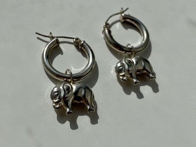 925 Sterling Silver "Elephants" Earrings