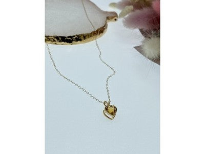 14K Yellow Gold Heliodor Heart Chain With Pendant