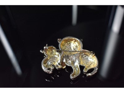 Vintage 925 Sterling Silver "Cats" Brooch