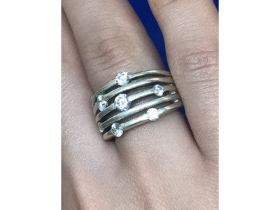 925 Sterling Silver CZ Ring Size 6.5