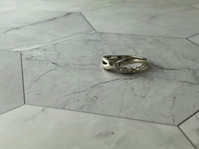 925 Sterling Silver White Topaz Ring Size 7