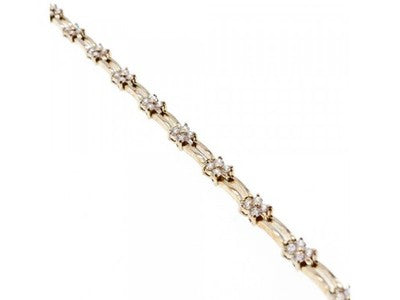 925 Sterling Silver CZ "Flowers" Bracelet