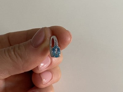 925 Sterling Silver Topaz & Diamond Pendant