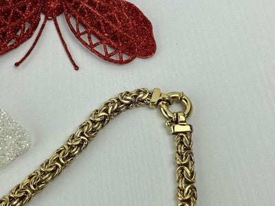925 Sterling Silver Gold Plated Necklace Italy