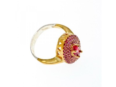 925 Sterling Silver with Gilding Rubellite Set