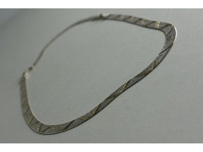 925 Sterling Silver with Gilding Necklace Italy Milor