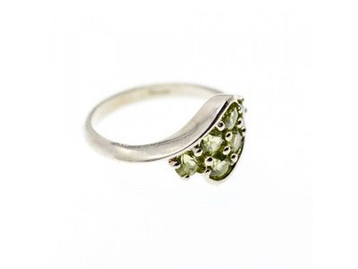 925 Sterling Silver Peridot Ring Size 9.5
