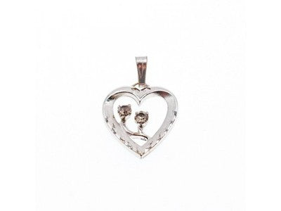 925 Sterling Silver CZ "Heart" Pendant