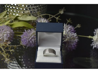925 Sterling Silver CZ Band Ring Size 10
