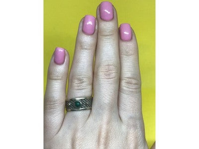 Vintage 925 Sterling Silver Green Nephrite (Jade) Ring Size 7.5