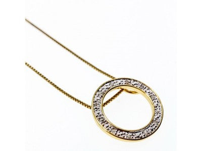 925 Sterling Silver Gold Plated White Sapphire Necklace Italy