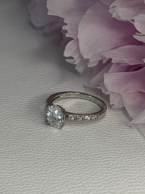 Shiny 925 Sterling Silver CZ Ring Size 10