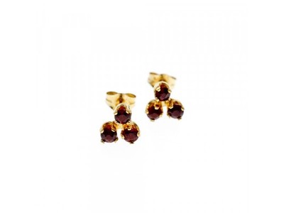 14K Yellow Gold Spessartine Earrings