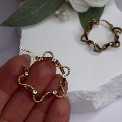 Italy 925 Sterling Silver Gold Plated Earrings