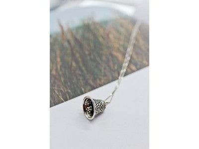 925 Sterling Silver Marcasites "Bell" Chain With Pendant