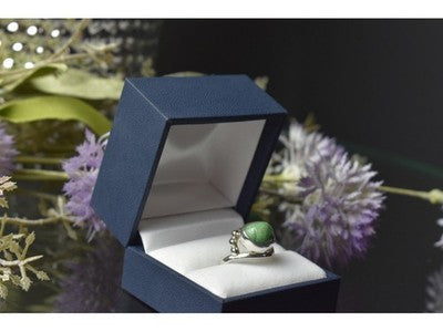 925 Sterling Silver Green Turquoise Ring Size 7.5 Mexico