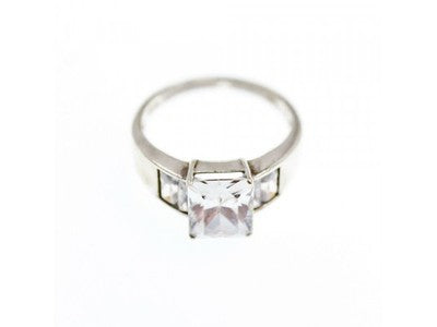 925 Sterling Silver CZ Ring Size 14