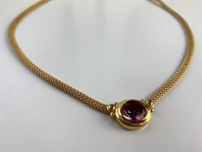 925 Sterling Silver Gold Plated Mystic Topaz Necklace