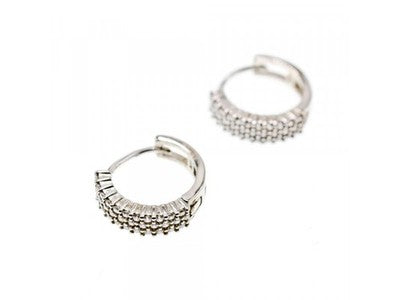 925 Sterling Silver White Sapphires Earrings