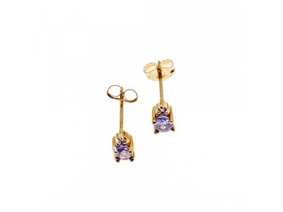 10K Yellow Gold Tanzanite & Diamonds Earrings