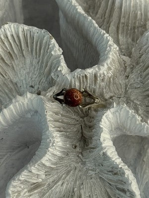 925 Sterling Silver Goldstone Ring Size 7