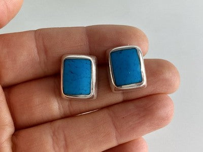 925 Sterling Silver Turquoise Stud Earrings