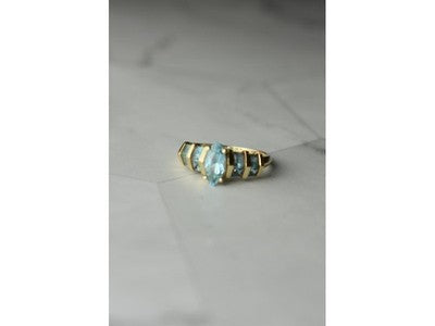 14K Yellow Gold Topaz Ring Size 9