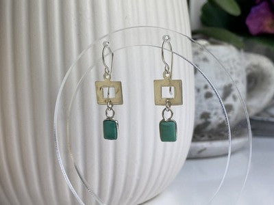 925 Sterling Silver Malachite Earrings